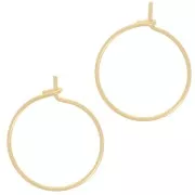 Créoles fines à décorer 18 mm - Fil 0.8 mm - Doré à l'or fin x20