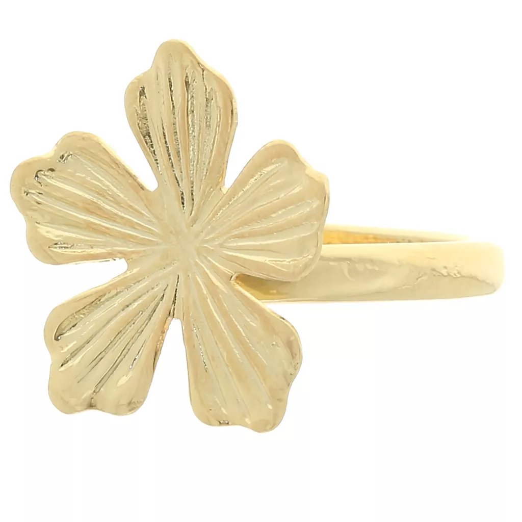 Bague Fantaisie Fleur En Tissu Rose - Taille Ajustable 56 à 66 - Alliage, Neuf Sans Emballage