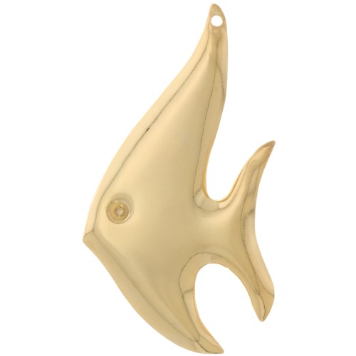 Pendentif poisson 40x23 mm - Doré à l'or fin x1