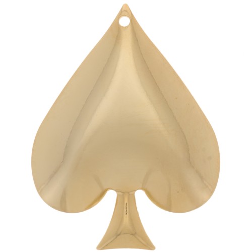 Pendentif as de Pique - 29x22 mm - Doré à l'or fin x1