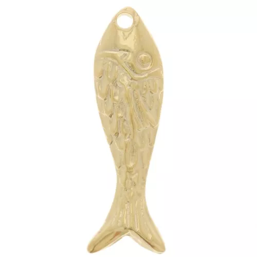 Breloque poisson 20x6 mm - Doré à l'or fin x1