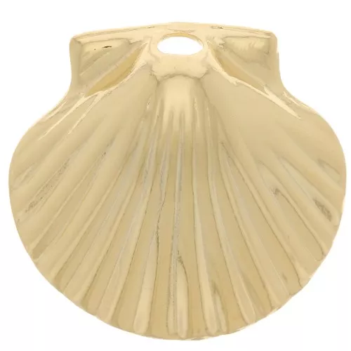 Breloque coquillage 15x16 mm - Doré à l'or fin x1