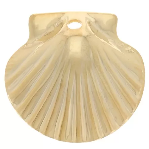 Breloque coquillage 11x12 mm - Doré à l'or fin x1