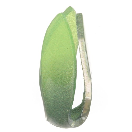 Perle feuille 16.5x8 mm en plastique - Vert foncé x1