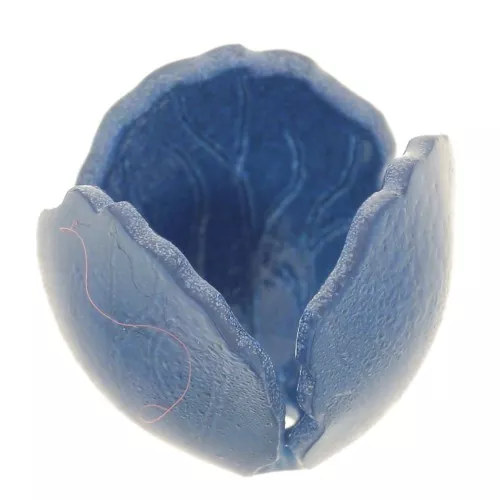 Perle fleur 14 mm en acrylique - Bleu foncé x1