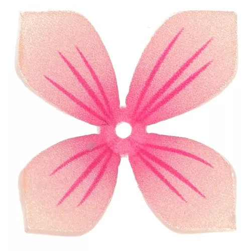 Perle fleur 15x7 mm en résine - Rose - Rose foncé x1