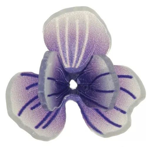 Perle fleur Pensée 16x8 mm en résine - Violet foncé x1
