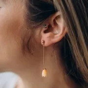 Perles bourgeon de fleur 10x8 mm en synthétique - Orange x8