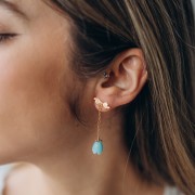 Perles bourgeon de fleur 10x8 mm en synthétique - Vert d'eau x8