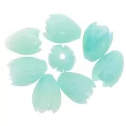 Perles bourgeon de fleur 10x8 mm en synthétique - Vert d'eau x8