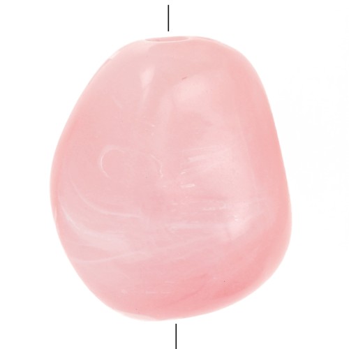 Perles nuggets irrégulier 12x10 mm en acrylique - Rose clair marbré x10