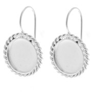 Dormeuses effet corde pour cabochon fond plat 12 mm - Placage Argent fin x2|raw }}