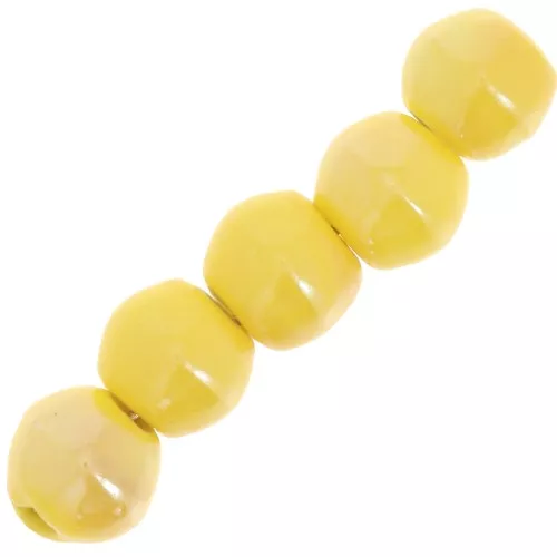 Perles rondes en céramique 6.5 mm - Jaune x20