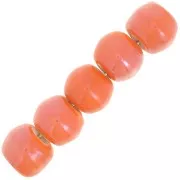 Perles rondes en céramique 6.5 mm - Orange x20