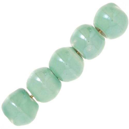 Perles rondes en céramique 6.5 mm - Vert d'eau x20