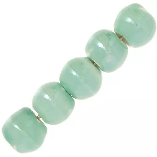 Perles rondes en céramique 6.5 mm - Vert d'eau x20