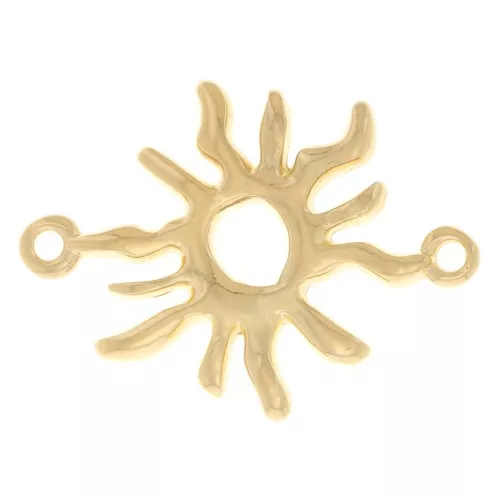 Intercalaire soleil irrégulier 26x19 mm - Doré à l'or fin x1