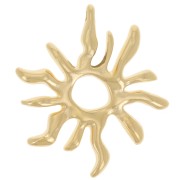 Pendentif soleil irrégulier 32x28 mm - Doré à l'or fin x1|raw }}