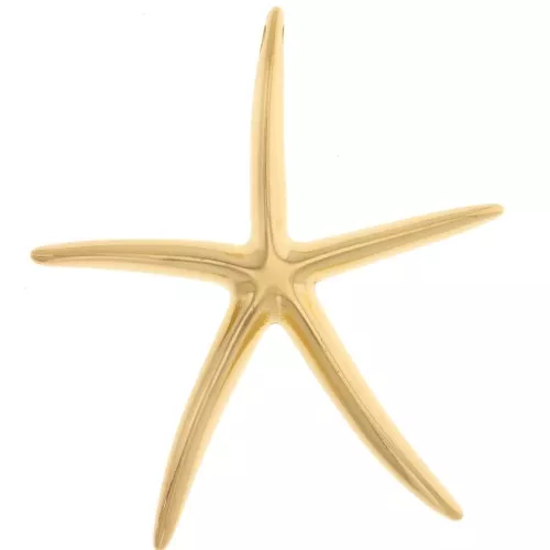 Pendentif étoile de mer 51x46 mm - Doré à l'or fin x1