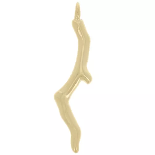 Pendentif corail 28x6.5 mm - Doré à l'or fin x1