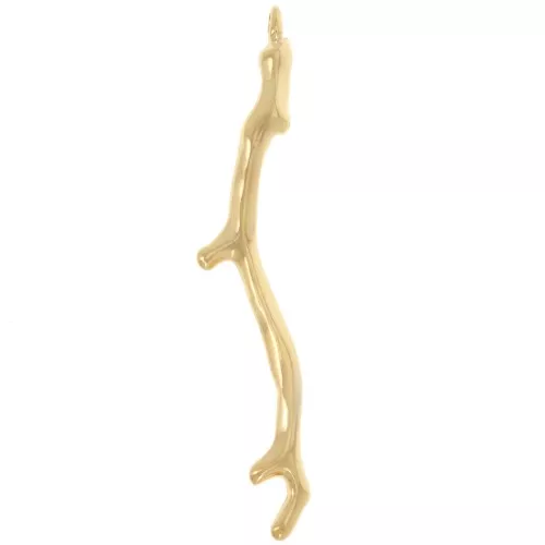 Pendentif corail 49x9 mm - Doré à l'or fin x1
