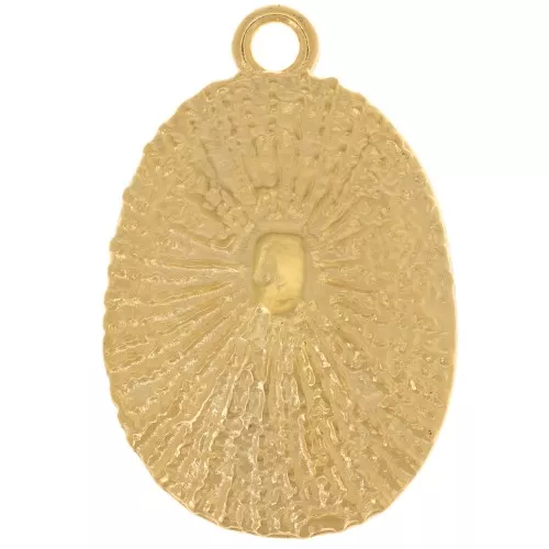 Pendentif coquillage texturé 38x25 mm - Doré à l'or fin x1