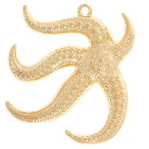 Pendentif étoile de mer 38.5x34 mm - Doré à l'or fin x1