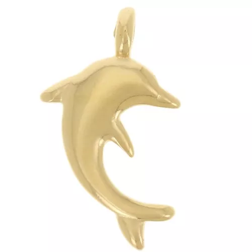 Breloque dauphin 16x9 mm - Doré à l'or fin x1