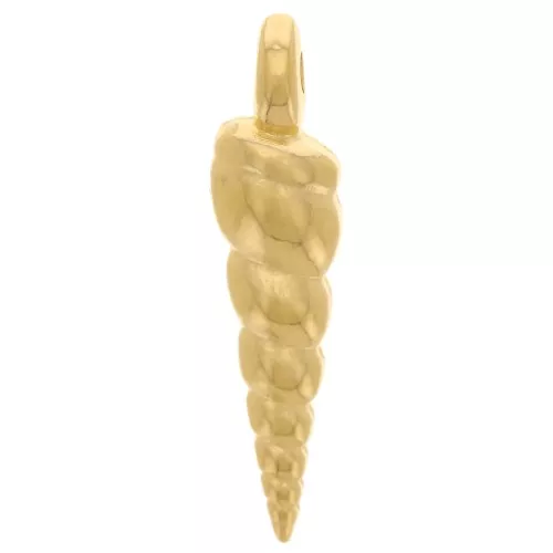 Breloque coquillage 19x5 mm - Doré à l'or fin x1
