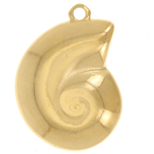 Pendentif coquillage 26x19 mm - Doré à l'or fin x1