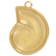 Pendentif coquillage 26x19 mm - Doré à l'or fin x1