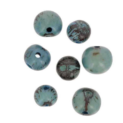Graines açaï du Brésil 8 mm Turquoise x 10