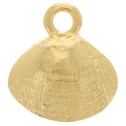 Breloque coquillage 12.5x11 mm - Doré à l'or fin x1