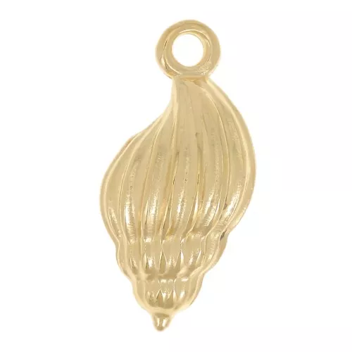 Breloque coquillage 19x9 mm - Doré à l'or fin x1
