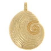 Pendentif coquillage 23x17 mm - Doré à l'or fin x1|raw }}