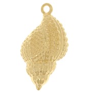 Pendentif coquillage texturé 30x17 mm - Doré à l'or fin x1|raw }}