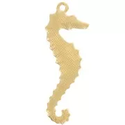 Pendentif Hippocampe 41x15 mm - Doré à l'or fin x1