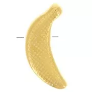 Perle banane 14.5x9 mm avec résine époxy - Doré à l'or fin - Jaune x1