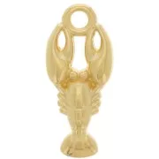 Breloque homard 18x8 mm - Doré à l'or fin x1