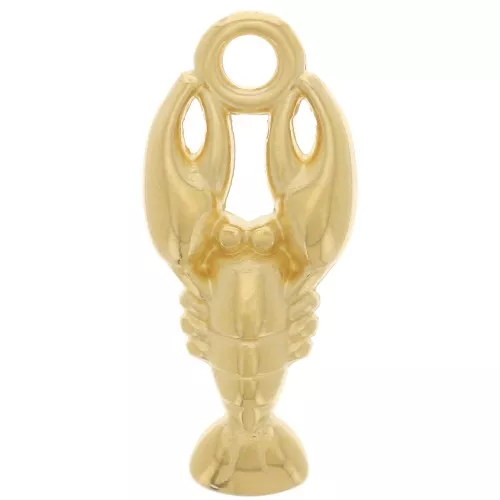 Breloque homard 18x8 mm - Doré à l'or fin x1