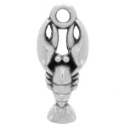 Breloque homard 18x8 mm - Placage Argent fin vieilli x1|raw }}