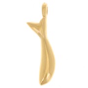 Breloque poisson 20x5 mm avec résine époxy - Doré à l'or fin - Blanc x1