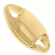 Fermoir ovale aimanté - 16x7 mm - Doré à l'or fin x1
