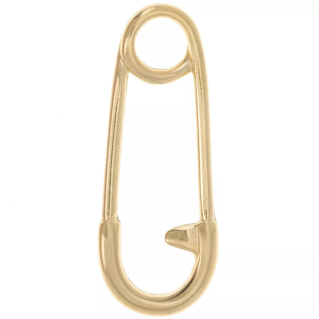 Pendentif épingle à nourrice 23.5x9 mm - Doré à l'or fin x1 - Perles & Co