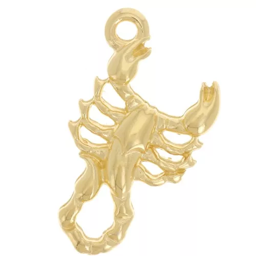 Breloque scorpion 20x11.5 mm - Doré à l'or fin x1