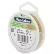 Fil Cablé 7 brins 0.46 mm - Beadalon - Doré x31 m