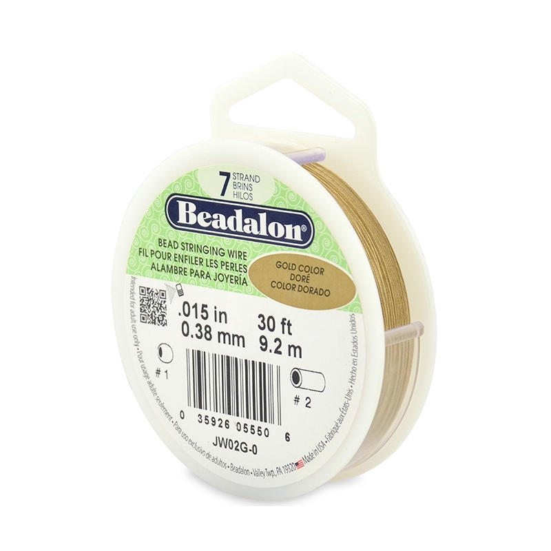 Beadalon 19 streng, 0,38 mm, 9,2 m, kleur goud metallic, juwelendraad | Glücksfieber
