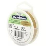 Fil Cablé 7 brins 0.38 mm - Beadalon - Doré x9,2 m