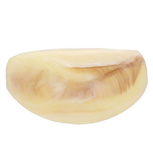 Accessoire pour cheveux - pour chouchou élastique - 52x28 mm en résine - Ivoire marbré