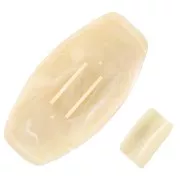 Accessoire pour cheveux - pour chouchou élastique - 52x28 mm en résine - Ivoire marbré